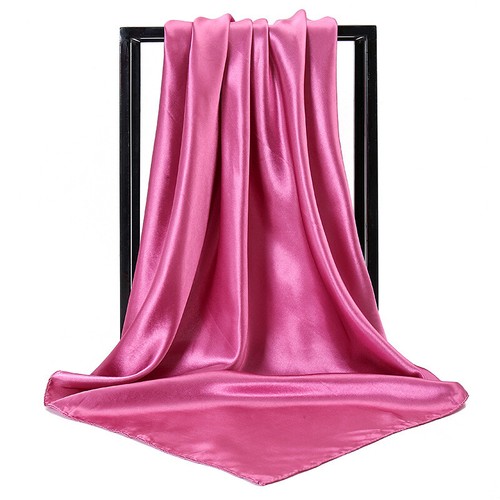 Women Soft Square Silk Satin Solid Scarf Hijab Scarves Head Wraps Turban Bandana - Picture 28 of 36