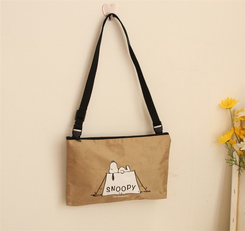 Again@ Chic Snoopy Beige 100% Polyester Linen Adjustable Handle Zipper Tote Bag - Picture 9 of 9