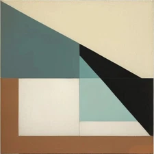 Medium Abstract Painting 2x2 ft. Post-Modernism Geometric Demrin OOAK NEW