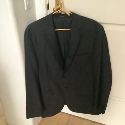 44 Wilke Rodriguez $595 Tuxedo Jacket Men 44 R Black Wool Tux Side Flaps 