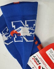 Pro Feet Athletic Crew Socks Blue Orange White &lsquo;N&rsquo; Eagle Logo Youth 7&ndash;9 NEW