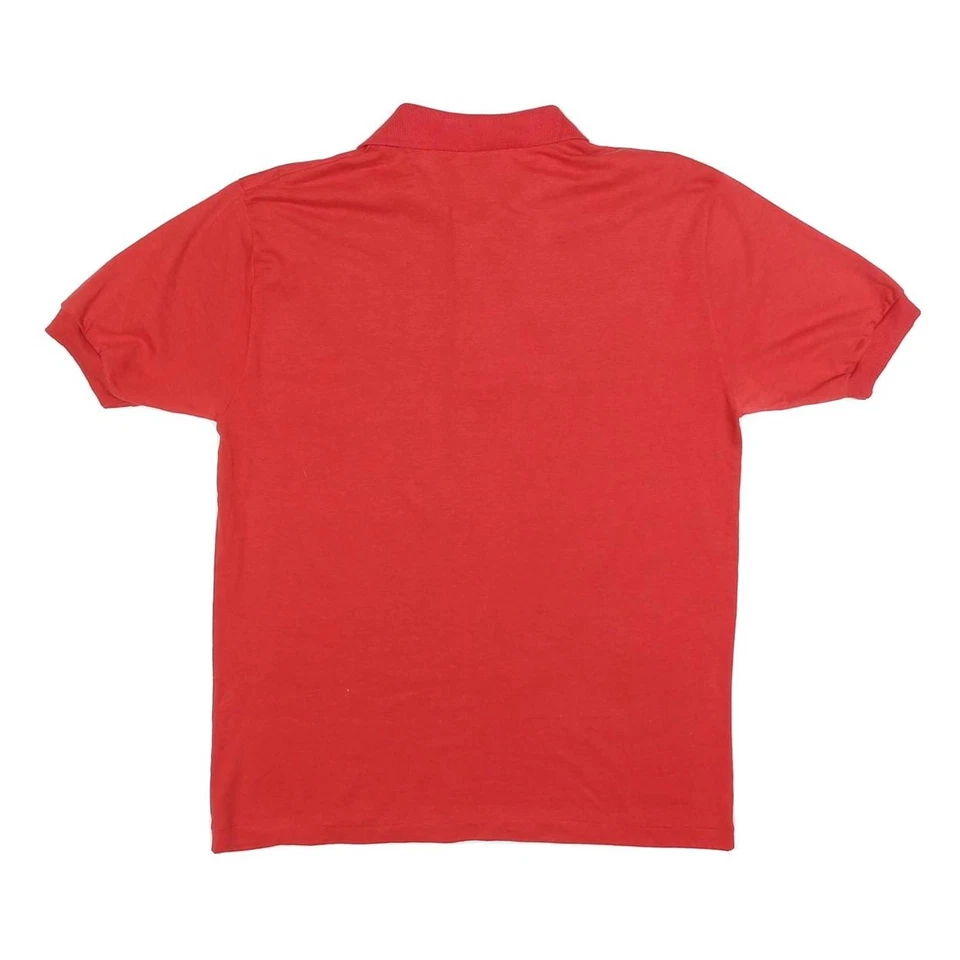 Camisa Polo Informal SCREEN STARS Para Hombres Roja Manga Corta Lisa M Mezcla Algodón Foto 3 de 4