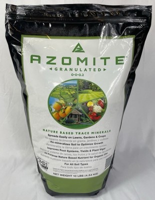 AZOMITE Granulated 0-0-0.2 Nature Based Trace Minerals 10 POUND Bag New Sealed