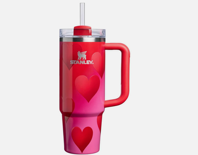#ad #ad Stanley 30 oz Stainless Steel H2.0 Flowstate Quencher Tumbler Rouge Heart Gradia $38.79