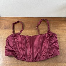 Maroon Corset Bustier Top size XL Women s Small By Auden