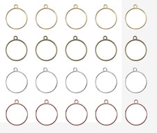 20 Pcs Open Bezel for Resin Hollow Pendant round Metal Multi Color Jewelry Makin