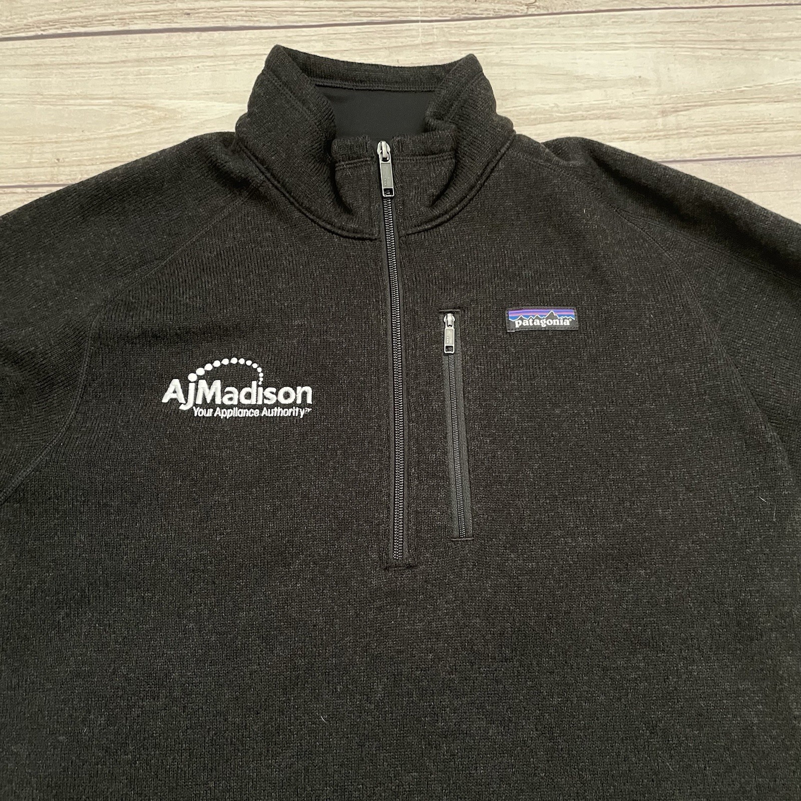 Patagonia Better Sweater Black Jacket Mens Large 1/4 Zip Fleece Logo Embroidered thumbnail 2