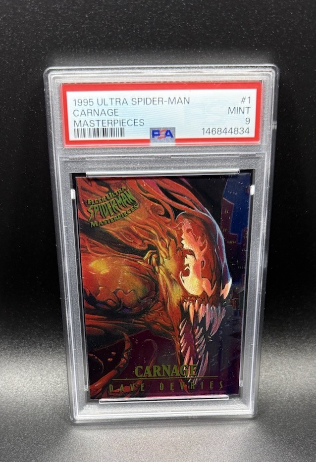 1995 Fleer Ultra Spider-Man Masterpieces 1 Of 9 CARNAGE **PSA 9** MINT - DEVRIES