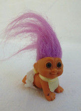 Russ  Baby Troll Crawling Collectable Purple Hair Figure Vintage