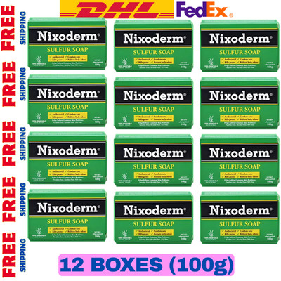 Nixoderm Sulfur Soap Vegetable Base For Relief of Common Skin Problems 100g x 12