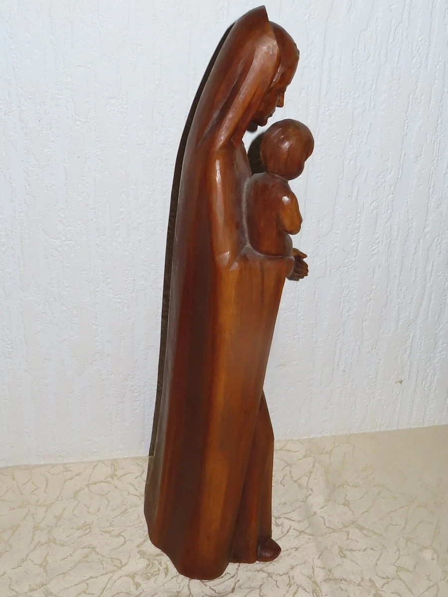 Heiligenfigur Holzfigur " Heilige Maria mit Jesuskind ! Oberammergau Heinzeller