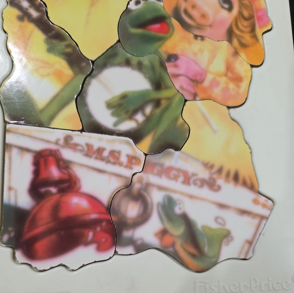 RARO 1981 MISS M.S. Puzzle de plástico PIGGY & KERMIT Fisher-Price Muppets Henson Foto 3 de 4