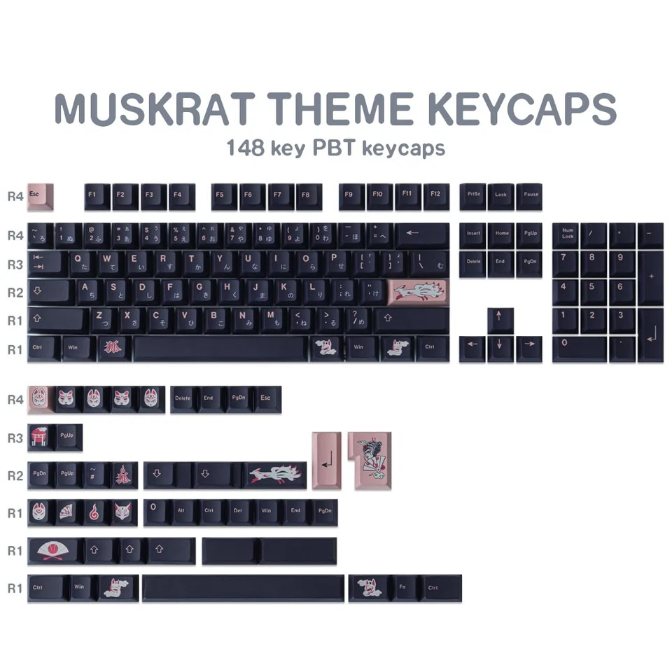 PBT keycaps, 140 Keys Dyed Sublimation Cherry Profile Keycaps Minimalist Japa... - Image 2 of 4