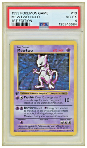Mewtwo (1st Edition) graded PSA 4 for sale on eBay