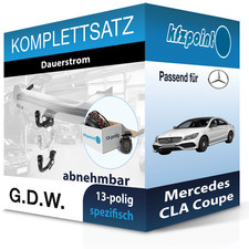 G.D.W. Anhängekupplung abnehmbar und E-Satz 13polig für Mercedes CLA Coupe 13-19