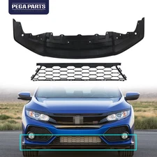 Front Lower Bumper Cover Grille Kit For 2017-2019 10th-Gen Honda Civic Hatchback