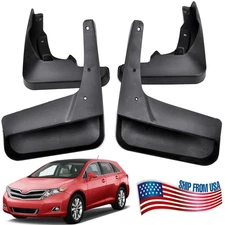 4pc Splash Guard Mud Flaps Kit Set LH RH Front Rear Black for Toyota Venza 08-16