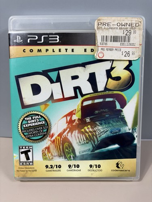 #ad #ad DiRT 3 Complete Edition PS3 PlayStation 3 Racing Game CIB Tested $15.00