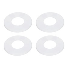 4pcs Wall Split Flange 51mm/2" Dia ABS Round Self-Adhesive Plates White
