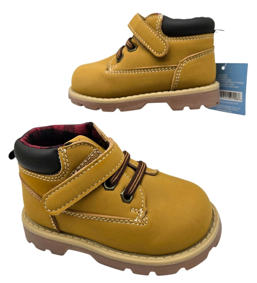 Garanimals Little Boys Toddler Hiking Work Boot Strap Tan Wheat SIze 5 - Image 2 of 4