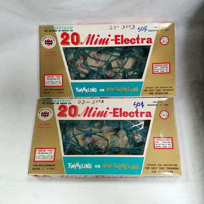 #ad 2 Boxes VTG World Wide Christmas Light Strands Twinkling Multicolor Clear Caps $25.49