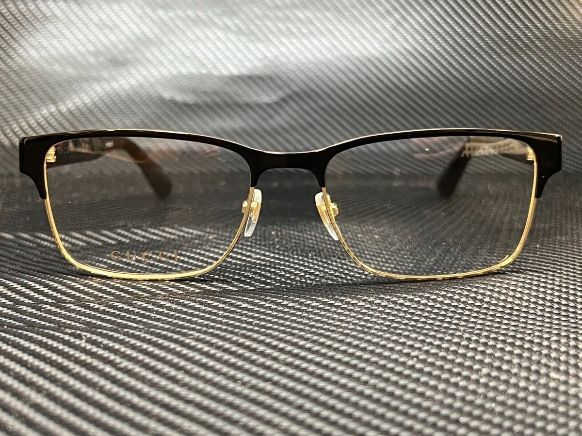 GUCCI GG0750O 002 Black Havana Demo Lens Men's Eyeglasses 56 mm
