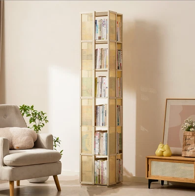 184cm Bücherregal Drehbar Eckregal Drehbares Bücherregal 6 Stufiges Regal DE - Bild 1 von 4