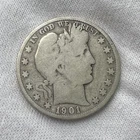 1901-O Barber Half Dollar 90% Silver 50c New Orleans US Coin