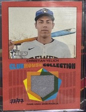 2026 Topps Heritage Christian Yelich Clubhouse Collection Relics Red #/77