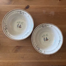 Vintage Newcor Our Country Coupe Rimmed Soup Salad Cereal Bowl Set of 2