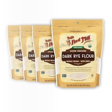 Organic Dark Rye Flour 20Oz Pack of 4 Non GMO Whole Grain Vegan Kosher