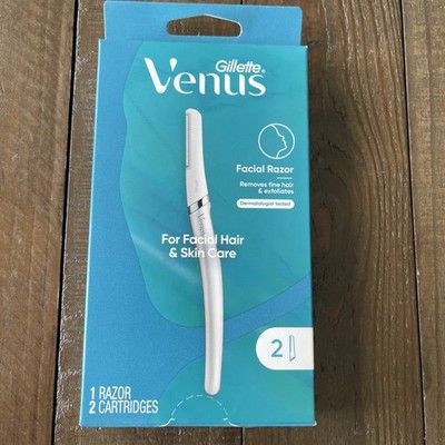 Gillette Venus Facial Hair & Skin Care Dermaplaning Razor + 2 Blade Refills NEW