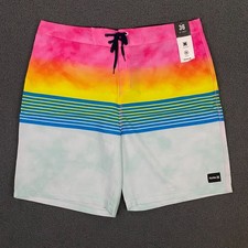 Hurley Weekender 20" Swim Board Short Mens 36 Striped Quick Dry Stretch NWT