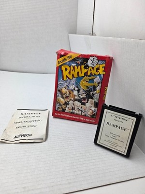 RARE PAL RAMPAGE GAME CIB  FOR  ATARI 7800 + 2600 + PLUS  NEVER USED  #G72
