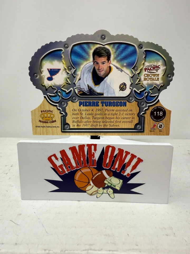 1997-98 Pacific Crown Royale Hockey Pierre Turgeon Die-Cut Card #118 - Image 2 of 2