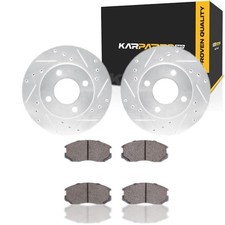 For Mitsubishi Mirage 1992-2000 Rotor Set Silver Drilled And Slotted For Mitsubishi Mirage 1992-2000 Rotor Set Silver Drilled And Slotted