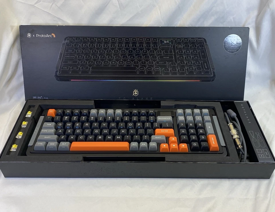 Protoarc Royalaxe L98 Tastatur anthrazit grau / orange sehr guter Zustand