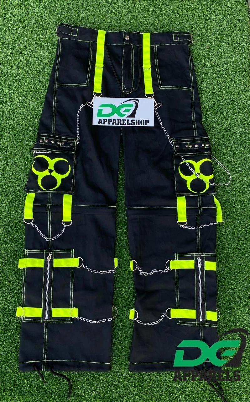 Men Goth Punk Cargo Pants Biohazard Chains Cyber Streetwear Rave Baggy Pants
Opens in a new window o