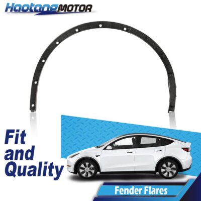 Front Left Driver Side Fender Flare / Wheel Arch Molding For 2020-2023 Tesla Model Y (Black)