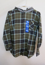 Quicksilver Boy's Flannel Hoodie NEW Sz 14/16
