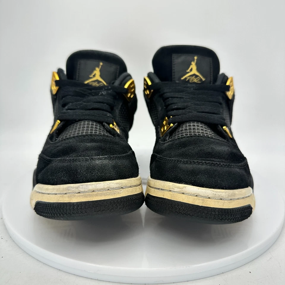 Nike Air Jordan Retro 4 Retro Juvenil Talla 7Y 408452-032 Negro Dorado Blanco Zapatos Foto 3 de 4
