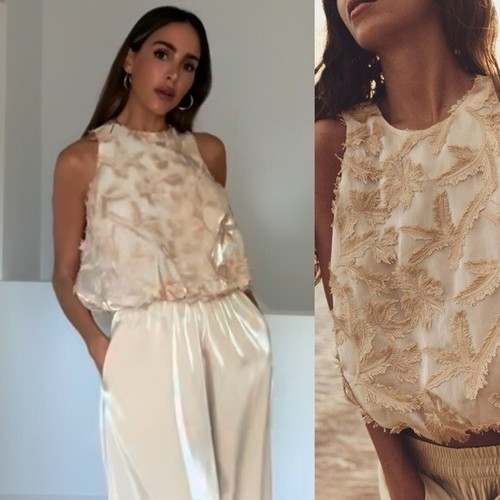 ZARA FLORAL APPLIQUÉ BALLOON TOP