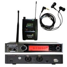 Headset Wireless Monitor Microphone System UHF PLL Bodypack Earphone Stereo Mic