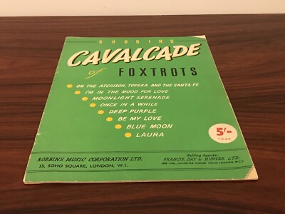 Robbins Cavalcade of Foxtrots - Sheet Music - Piano/Accordion/Guitar with Lyrics
