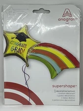 Anagram Congrats Grad Star Rainbow Supershape Decorative Foil Balloon 27”