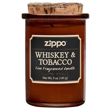 Zippo Spirit Candle Whiskey & Tobacco Scent, 70006, (5 oz. jar, Poured in USA)