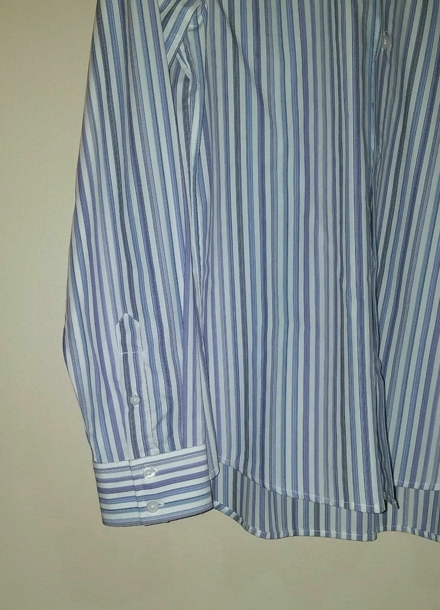 AX Armani Exchange Multi-Color Striped Button-Front Darted Shirt