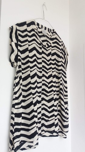 Masai clothing viscose short sleeve print button up blouse, S - Picture 4 of 7