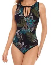 Amoressa Swimwear by Miraclesuit Size 8 Allanna Plato 1-Piece Floral Underwire