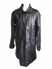 Phase Two Leather Coat Women's M Black